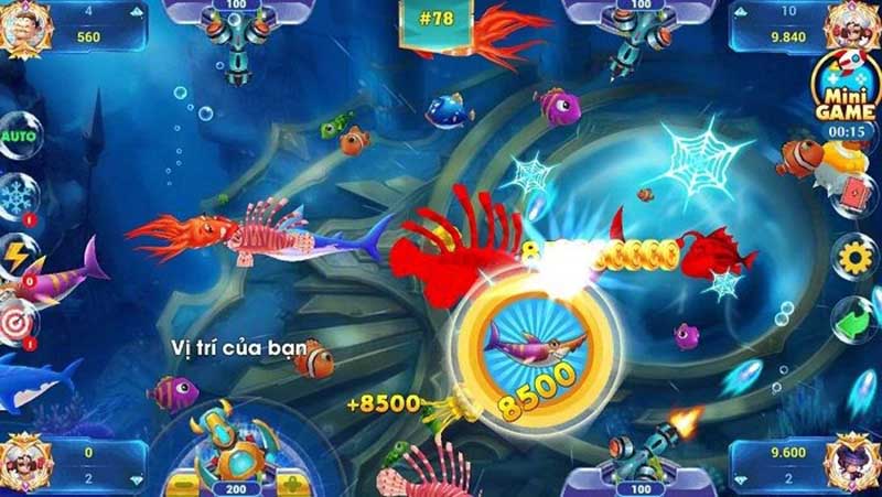 game đa dạng các loại cá và boss